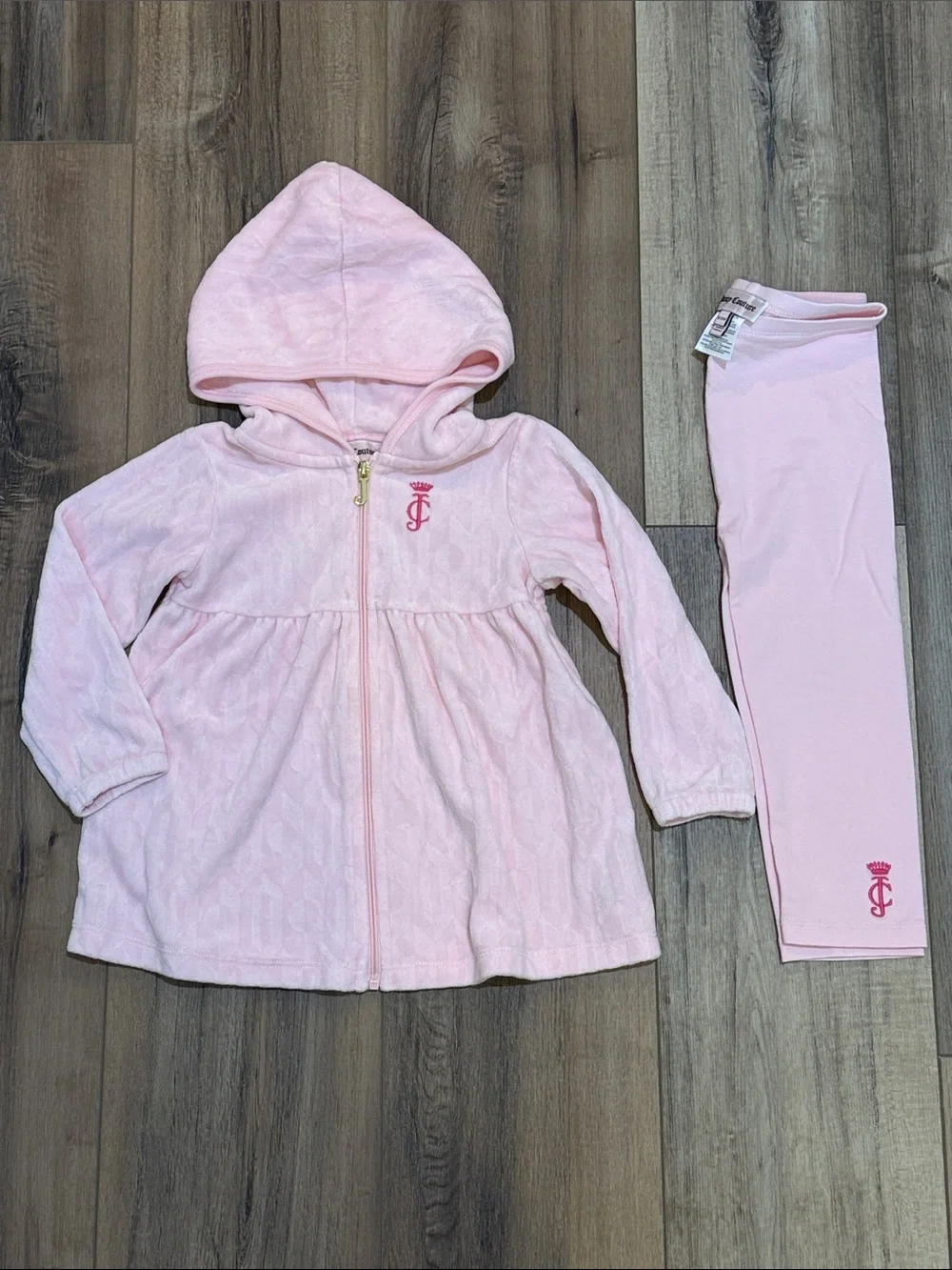 Juicy couture, legging and zip up pink set girls 18 24 toddler hoodie vintage
